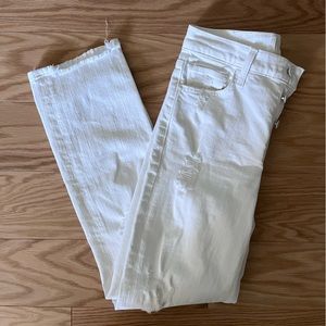 Mother Denim The Tomcat Ankle White Distressed Sz 27
